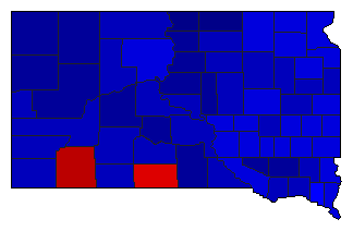 1980 South Dakota County Map of General Election Results for President