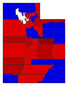 1980 Utah County Map of General Election Results for Governor