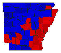 1980 Arkansas County Map of General Election Results for Governor