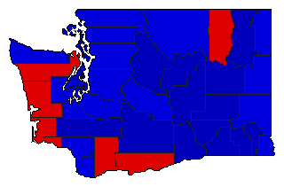 1980 Washington County Map of General Election Results for Governor