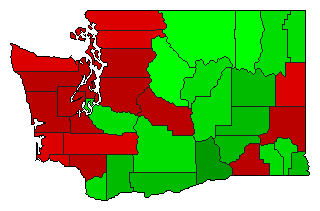 1980 Washington County Map of Democratic Primary Election Results for Governor