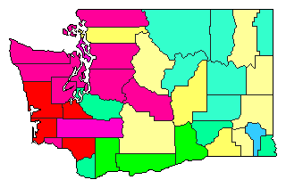 1980 Washington County Map of Open Primary Election Results for Governor