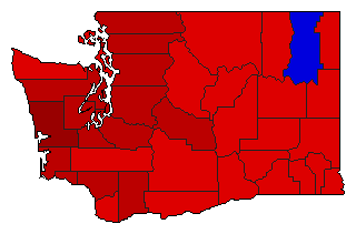 1980 Washington County Map of General Election Results for Lt. Governor