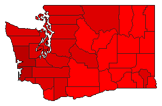1980 Washington County Map of Open Primary Election Results for Lt. Governor