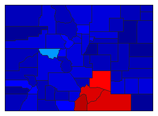 1980 Colorado County Map of General Election Results for President