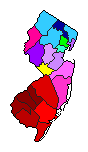 1981 New Jersey County Map of Democratic Primary Election Results for Governor