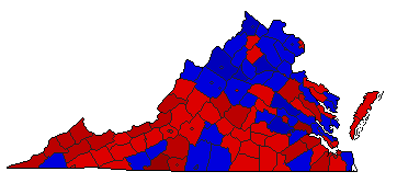 1981 Virginia County Map of General Election Results for Attorney General