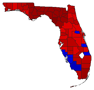 1982 Florida County Map of General Election Results for Senator