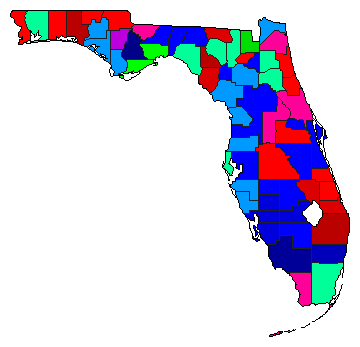 1982 Florida County Map of Republican Primary Election Results for Senator