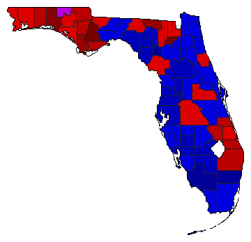 1982 Florida County Map of Republican Runoff Election Results for Senator