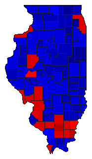 1982 Illinois County Map of General Election Results for Governor