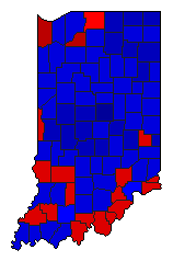 1982 Indiana County Map of General Election Results for Senator