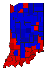 1982 Indiana County Map of General Election Results for Secretary of State