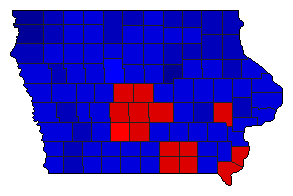 1982 Iowa County Map of General Election Results for Governor