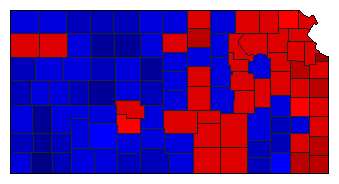 1982 Kansas County Map of General Election Results for Governor