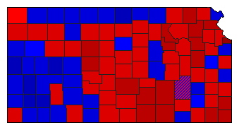 1982 Kansas County Map of General Election Results for State Treasurer