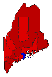 1982 Maine County Map of General Election Results for Senator
