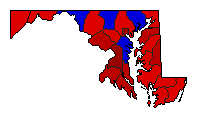 1982 Maryland County Map of General Election Results for Governor