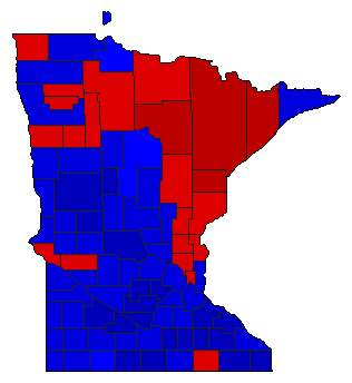 1982 Minnesota County Map of General Election Results for Senator