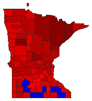 1982 Minnesota County Map of General Election Results for Governor