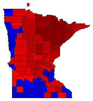 1982 Minnesota County Map of Democratic Primary Election Results for Governor