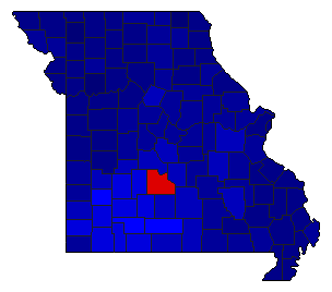 1982 Missouri County Map of Republican Primary Election Results for Senator