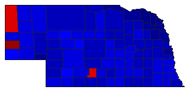 1982 Nebraska County Map of Republican Primary Election Results for Governor