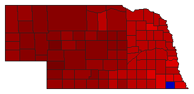 1982 Nebraska County Map of Democratic Primary Election Results for Lt. Governor