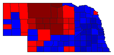 1982 Nebraska County Map of Republican Primary Election Results for Lt. Governor