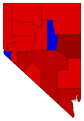 1982 Nevada County Map of General Election Results for Lt. Governor