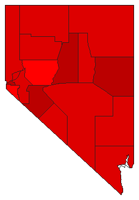 1982 Nevada County Map of General Election Results for Secretary of State