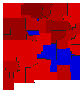 1982 New Mexico County Map of General Election Results for State Treasurer