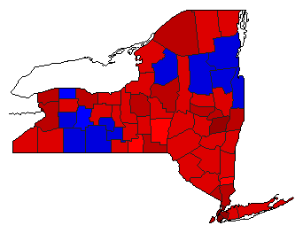 1982 New York County Map of General Election Results for Senator