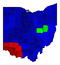 1982 Ohio County Map of Republican Primary Election Results for Senator