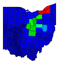 1982 Ohio County Map of Republican Primary Election Results for Governor