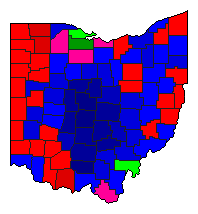 1982 Ohio County Map of Republican Primary Election Results for State Treasurer