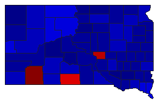 1982 South Dakota County Map of General Election Results for Governor