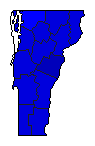 1982 Vermont County Map of General Election Results for Governor