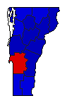 1982 Vermont County Map of General Election Results for Lt. Governor