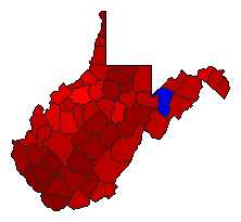 1982 West Virginia County Map of General Election Results for Senator