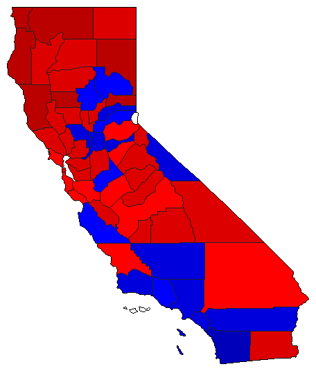 1982 California County Map of Republican Primary Election Results for Governor