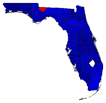 1984 Florida County Map of General Election Results for President