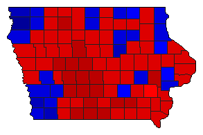 1984 Iowa County Map of General Election Results for Senator