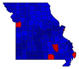 1984 Missouri County Map of General Election Results for President