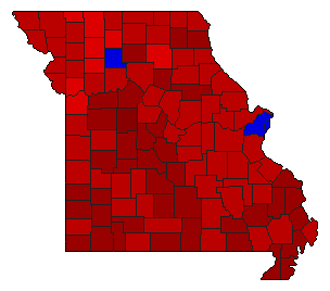 1984 Missouri County Map of Democratic Primary Election Results for Attorney General