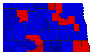 1984 North Dakota County Map of General Election Results for State Auditor