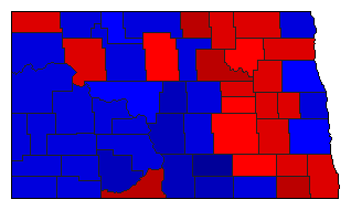 1984 North Dakota County Map of General Election Results for Secretary of State
