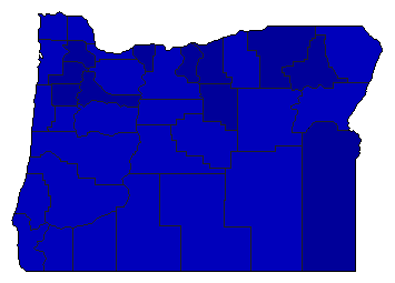 1984 Oregon County Map of General Election Results for Senator
