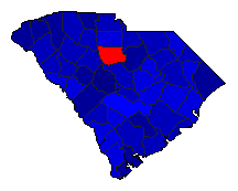 1984 South Carolina County Map of General Election Results for Senator