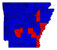 1984 Arkansas County Map of General Election Results for President